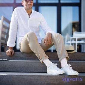 img 3 attached to 🧦 Comfortable Compression: SIGVARIS Men's Cushioned Cotton 182 Calf High Socks | 15-20mmHg Support