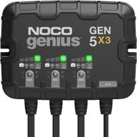 ⚓️ noco genius gen5x3 - 3-bank, 15-amp smart marine charger - 12v onboard battery charger with desulfator, temperature compensation logo