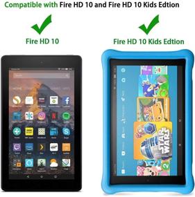 img 3 attached to 📱 10-inch Tablet Kids Case, DJ&amp;RPPQ Lightweight Shockproof Covers for Latest Model 10-inch Tablet (9th/7th/5th Generation) - Green