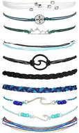 🌊 cute bracelets for teen girls: long tiantian boho beach ocean wave string anklet bracelet set for women - adjustable and ideal as christmas gifts logo