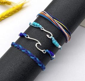 img 2 attached to 🌊 Cute Bracelets for Teen Girls: Long Tiantian Boho Beach Ocean Wave String Anklet Bracelet Set for Women - Adjustable and Ideal as Christmas Gifts