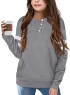 haloumoning sleeve shirts: stylish pullover sweatshirts for girls' tops, tees & blouses logo