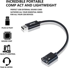 img 3 attached to 🎧 ENVEL USB to 3.5mm Audio Adapter: External Sound Card for PS4/PS5/PC/Laptop with Dual 3.5mm Jacks and Built-in Chip Mic-Supported Headphone Adapter (Black Pro)