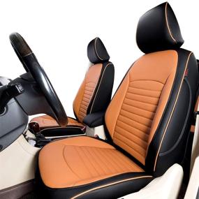 img 4 attached to Индивидуальные чехлы для автомобильных сидений EKR Custom Fit Full Set для модели Nissan Rogue(не для модели) 2014 2015 2016 2017 2018 2019 2020 - кожзам (песочного цвета)