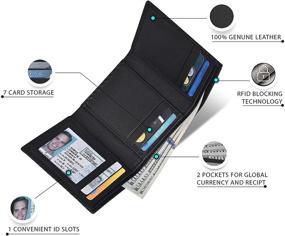 img 3 attached to Stylish and Secure: Slim Leather RFID Trifold Men's Wallet and Money Organizer in Men's Accessories