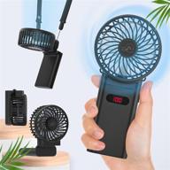 🌬️ 4000mah portable handheld fan with 15hr battery life, strong wind, lanyard & lcd – mini personal fan ideal for office, hiking, camping, and travel – foldable design, 4-speeds логотип
