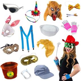 img 3 attached to 🎉 Funny Party Hats Photo Booth Props - 18 Piece Assorted Photo Booth Kit for Parties (Adult Props Included)