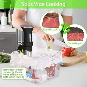 img 3 attached to 🔒 Sous Vide Bags Set - 30 Reusable Vacuum Food Storage Bags with Pump and Bag Clips for Sous Vide Cooking, Compatible with Chefsteps, Anova, Joule, Wancle