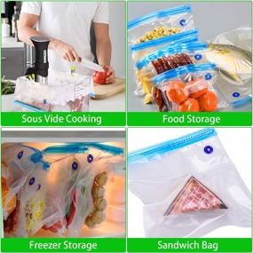 img 2 attached to 🔒 Sous Vide Bags Set - 30 Reusable Vacuum Food Storage Bags with Pump and Bag Clips for Sous Vide Cooking, Compatible with Chefsteps, Anova, Joule, Wancle