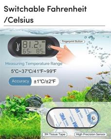 img 1 attached to 🌡️ hygger Stick-on Digital Aquarium Thermometer: Alarm, for Saltwater/Freshwater Fish Tanks & Reptile Habitats
