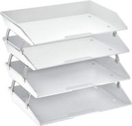 📚 acrimet 4 tier letter tray side load plastic desktop file organizer (white color) for efficient organization логотип