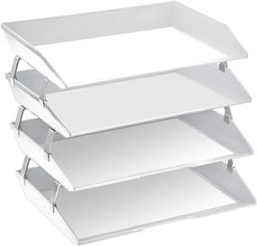 img 3 attached to 📚 Acrimet 4 Tier Letter Tray Side Load Plastic Desktop File Organizer (White Color) for Efficient Organization