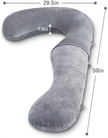 img 3 attached to 🤰 Grey Velvet NiSleep Pregnancy Pillow - L-Shaped Maternity Body Pillow for Pregnant Women with Included Pillowcase