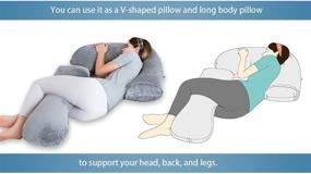 img 2 attached to 🤰 Grey Velvet NiSleep Pregnancy Pillow - L-Shaped Maternity Body Pillow for Pregnant Women with Included Pillowcase