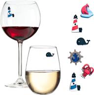 nautical beach wine glass charms logo