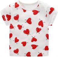 toddler girls unicorn print short sleeve 🦄 t-shirt: cute cotton summer tops with shark graphic logo
