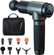 💆 massage gun for athletes - deep tissue handheld percussion muscle massager, super quiet electric massager helps relieve sore muscles and stiffness - carbon fiber logo