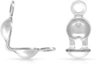 набор из 50 зажимов-капель из стерлингового серебра 925 с двойными закрытыми петлями и бусинами для закрытия узлов (чашка 4 мм) - ss307-1 концы для подвесок логотип