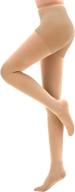 👩 women's compression pantyhose: 20-30 mmhg stockings for varicose veins, swelling & edema - waist high, gradient stocking for nursing, travel & teachers - firm support nylon panty hose логотип