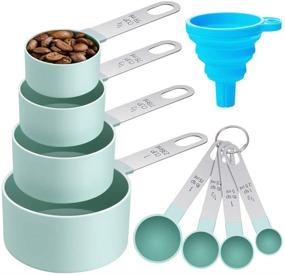 img 4 attached to YEVIOR Stainless Steel Measuring Cups and Spoons Set - 8 Pcs 🥄 Nesting Measuring Cups with Stackable Design for Precise Measurement of Dry and Liquid Ingredients