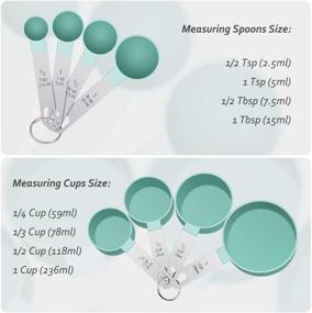 img 3 attached to YEVIOR Stainless Steel Measuring Cups and Spoons Set - 8 Pcs 🥄 Nesting Measuring Cups with Stackable Design for Precise Measurement of Dry and Liquid Ingredients