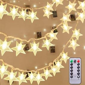 img 4 attached to 🌟 TURNMEON 100Led 33Ft Christmas Fairy Lights: Battery Operated Star String Lights for Bedroom - Remote Control Timer, 8 Mode Waterproof LED String Lights - Indoor Outdoor Home Decoration