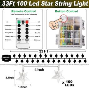 img 1 attached to 🌟 TURNMEON 100Led 33Ft Christmas Fairy Lights: Battery Operated Star String Lights for Bedroom - Remote Control Timer, 8 Mode Waterproof LED String Lights - Indoor Outdoor Home Decoration