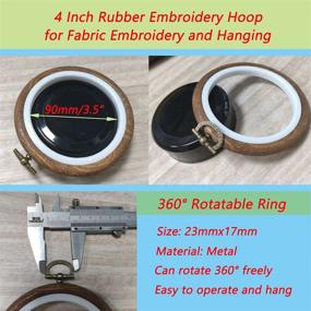 img 2 attached to Semetall Rubber Embroidery Hoop Set: 4 Inch Imitation Wood Rings, Ideal for Cross Stitch and Vintage Fabric Embroidery (Pack of 4)