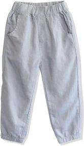 img 4 attached to 👖 CUNYI Linen Pull Jogger: Trendy and Comfy Boys' Casual Pants