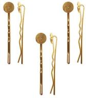 📎 glue pad 10mm bobby pins - 6-piece metal hair accessories in 22k gold from beadaholique logo