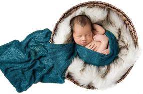 img 4 attached to Sunmig Dark Green Newborn Baby Stretch Wrap Photo Props: Perfect for Baby Photography