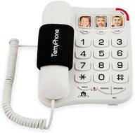 📞 enhanced corded landline telephone for seniors with large button & one-touch dialling - ideal for visually impaired - amplified ringer & loud speaker for hearing impaired - ergonomic design with non-slip grip logo