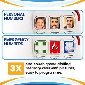 img 1 attached to 📞 Enhanced Corded Landline Telephone for Seniors with Large Button & One-Touch Dialling - Ideal for Visually Impaired - Amplified Ringer & Loud Speaker for Hearing Impaired - Ergonomic Design with Non-Slip Grip