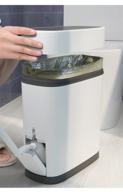 🗑️ 3.3 gallon slim plastic trash can with toilet brush holder - modern white bin for bathroom, bedroom, kitchen, and office logo