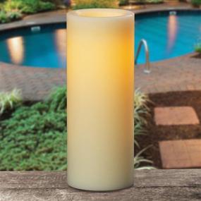 img 1 attached to 🕯️ Sterno Home Premier 4x10-Inch White All-Weather Wax Flameless LED Candle: A Safe and Stunning Lighting Solution