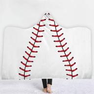 🧥 irisbell hooded blanket throw wrap: stay warm and cozy with this baseball softball soccer wearable blanket sherpa poncho cloak hooded 60''h x 80''w (baseball, 80'' x 60'') logo