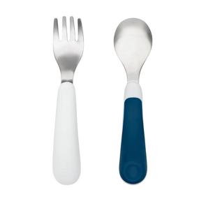 img 4 attached to 🍴 Navy OXO Tot Fork & Spoon Set: Ideal Utensils for Toddlers