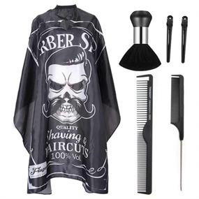 img 4 attached to 🚿 Water Resistant Polyester Barber Cape for Professional Hair Cutting and Beard Styling at Salon – Hairdressing Apron