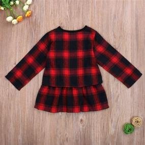 img 1 attached to 👗 Adorable Knit Sweater Dress for Toddler Baby Girls - Solid Color Ruffle Long Sleeve Dresses - Top Choice for Fall/Winter Warmth - Trendy Outfits