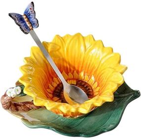 img 4 attached to Exquisite Ceramic Handmade Hand Painted Sunflower Birthday Delight