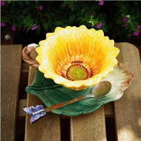 img 3 attached to Exquisite Ceramic Handmade Hand Painted Sunflower Birthday Delight