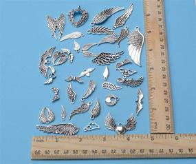 img 1 attached to 36pcs Angel Wing Charms for Crafting & Jewelry Making: YYaaloa Pack of Assorted DIY Pendant Accessories