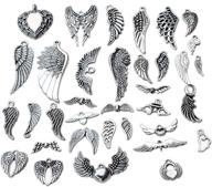 36pcs angel wing charms for crafting & jewelry making: yyaaloa pack of assorted diy pendant accessories logo