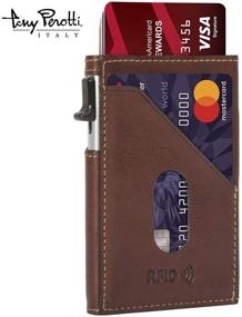 img 3 attached to 👔 Premium Italian Leather Men's Accessories: Stylish Blocking POCKET Slider Wallets, Card Cases & Money Organizers