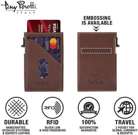 img 1 attached to 👔 Premium Italian Leather Men's Accessories: Stylish Blocking POCKET Slider Wallets, Card Cases & Money Organizers