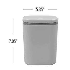 img 3 attached to 🗑️ 0.5 Gallon Mini Plastic Garbage Can from Begale - Round Tiny Trash Can with Lid in Gray