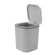 🗑️ 0.5 gallon mini plastic garbage can from begale - round tiny trash can with lid in gray logo