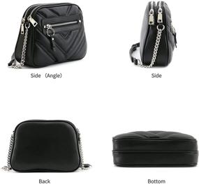 img 2 attached to 👜 MAXWISE Lightweight Medium Leather Dome Crossbody Bags - Versatile Zippy Handbags with Patent Leather Finish and Zippered Pocket