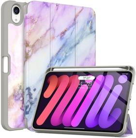 img 4 attached to 📱 Soke New iPad Mini 6 Case 2021: Full Body Protection + Pencil Holder + Apple Pencil Charging - PinkMarble