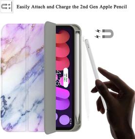 img 1 attached to 📱 Soke New iPad Mini 6 Case 2021: Full Body Protection + Pencil Holder + Apple Pencil Charging - PinkMarble